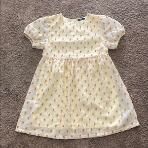 Very J | Women’s Cream Puff Sleeve Sundress w/ Pom Poms